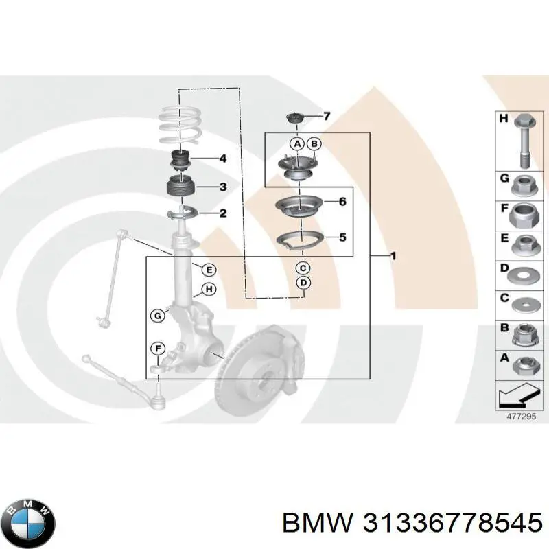 31336778545 BMW odbój amortyzatora przedniego