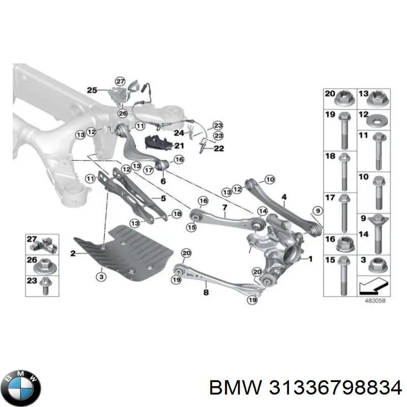 Pierścień gumowy sprężyny przedniej górny BMW 31336798834 cena, od 21,85 USD