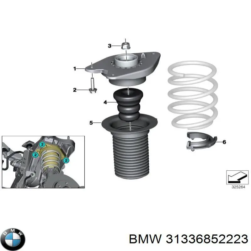 31336852223 BMW Osłona amortyzatora przedniego