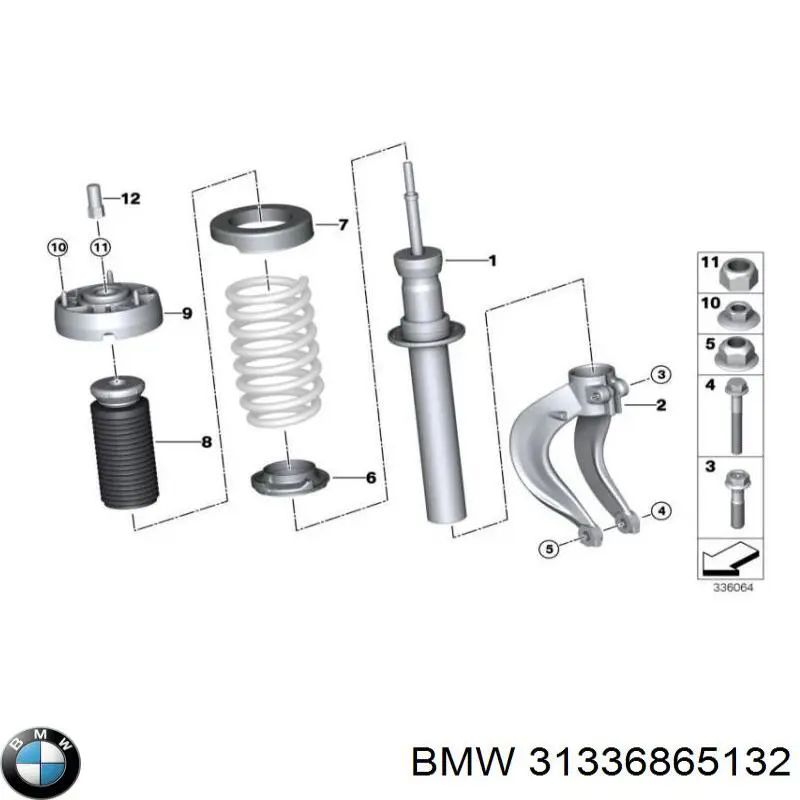 Odbój amortyzatora przedniego + osłona BMW 31336865132 cena, od 15,44 USD