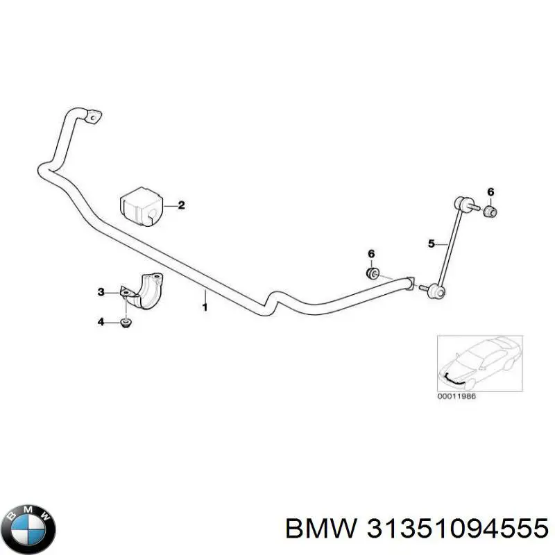 Tuleja stabilizatora przedniego 31351094555 BMW