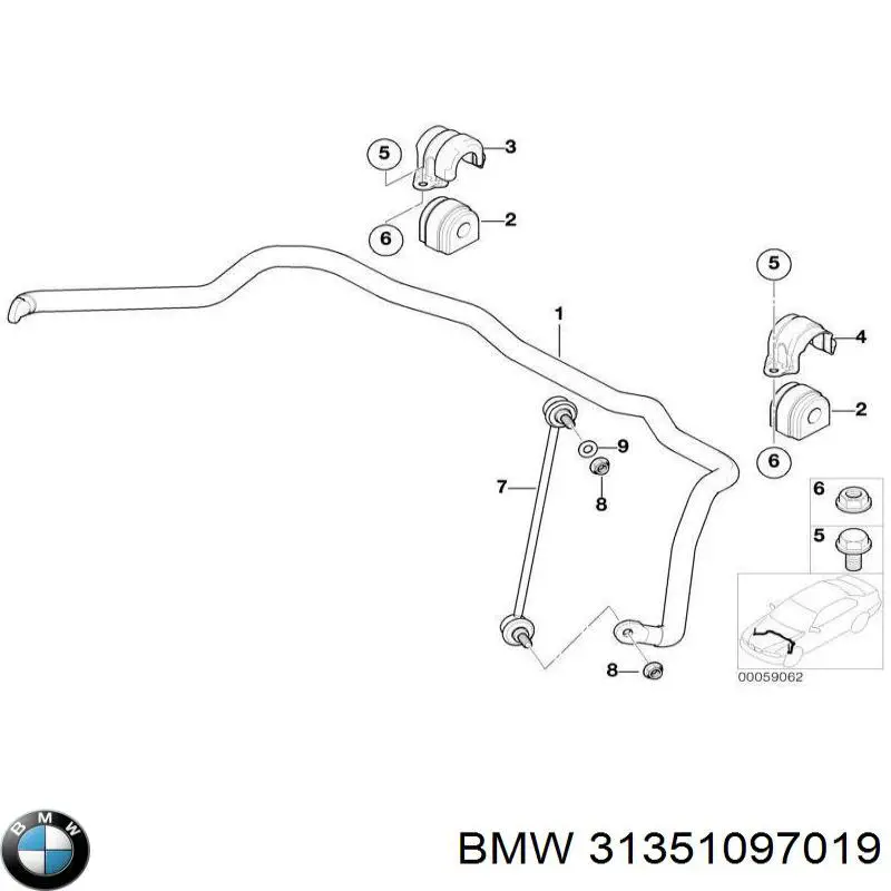 Stabilizator przedni BMW 31351097019 cena, od 108,96 USD