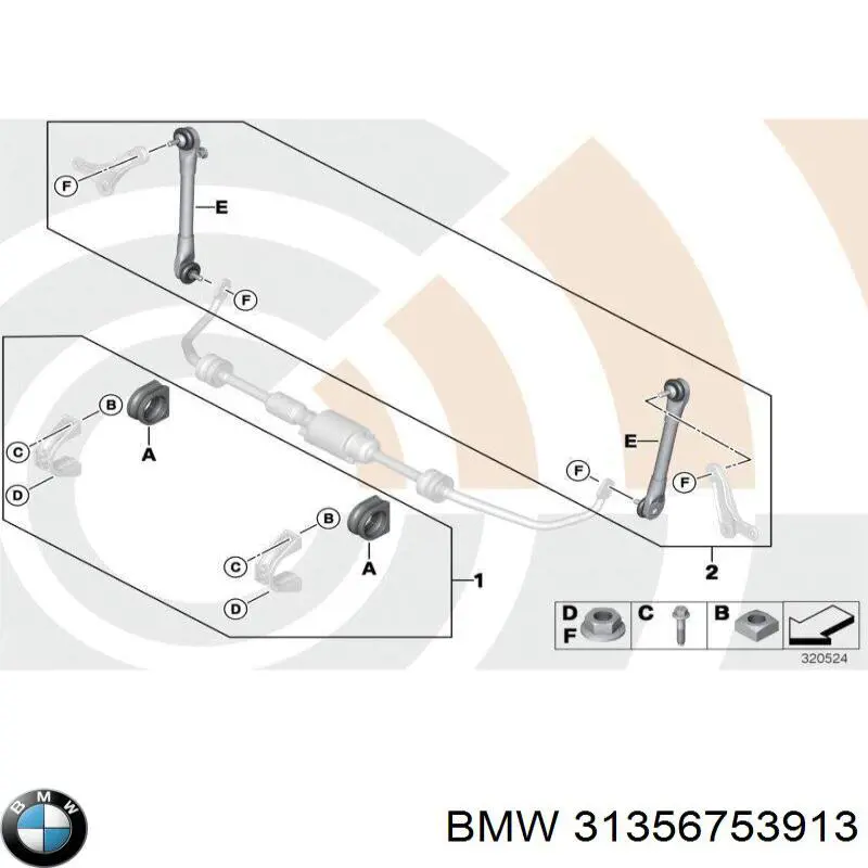 Do koszyka 31356753913 BMW Tuleja stabilizatora przedniego