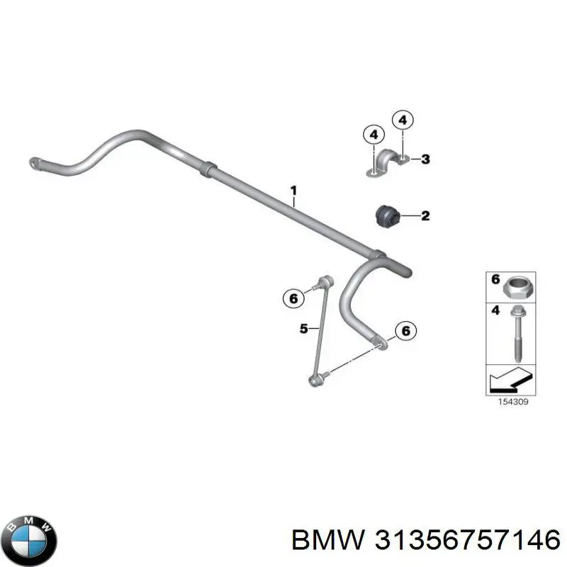 31356757146 BMW Tuleja stabilizatora przedniego