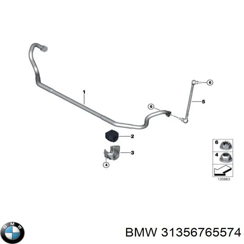 Do koszyka 31356765574 BMW Tuleja stabilizatora przedniego