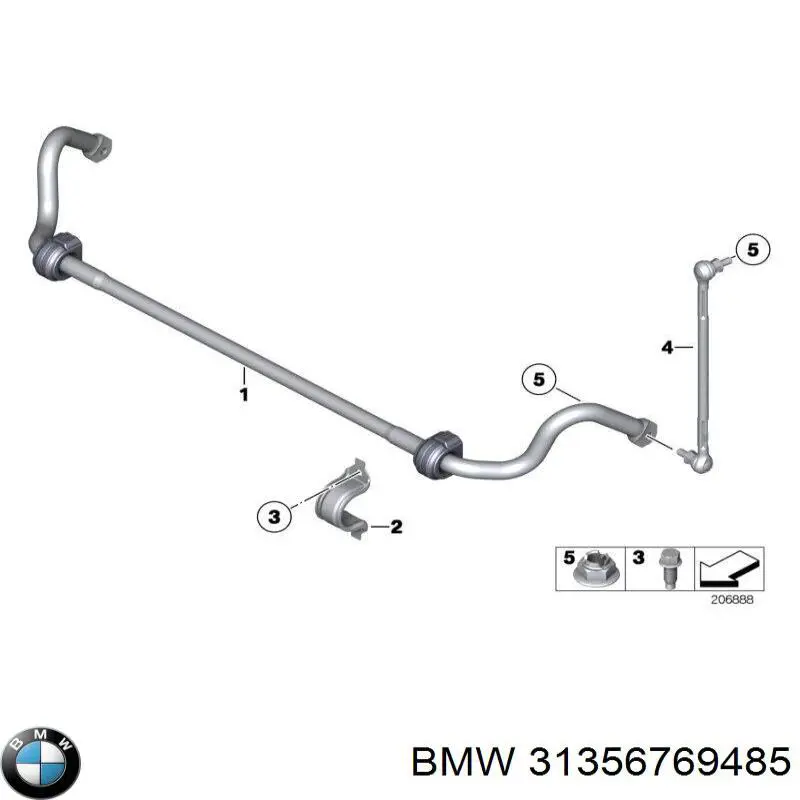 31356769485 BMW Stabilizator przedni