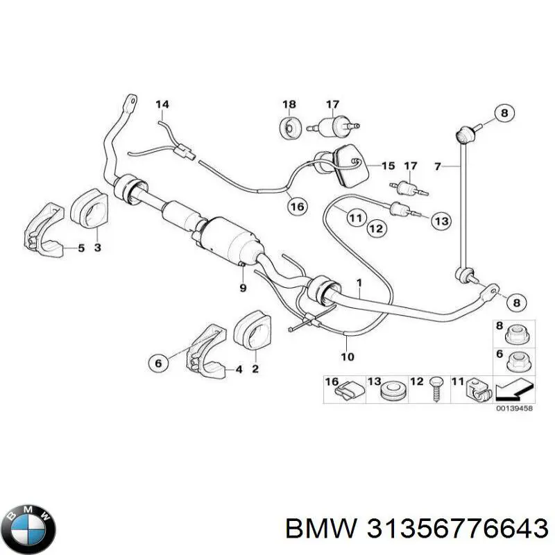 Stabilizator przedni BMW 7 sedana (E65, E66, E67) (2001 - 2008) cena, od 482,31 USD
