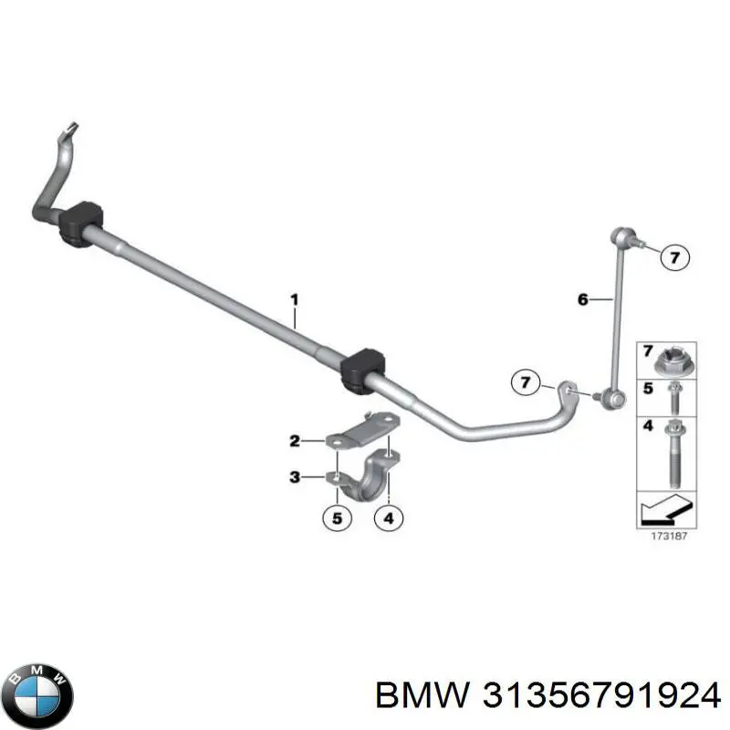 Stabilizator przedni BMW 31356791924 cena, od 160,04 USD
