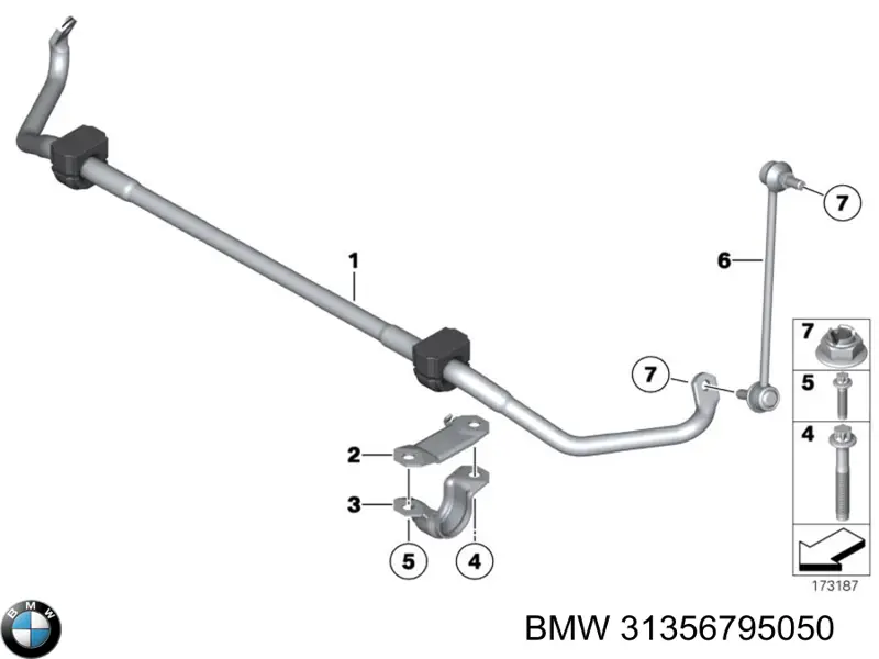 31356795050 BMW Stabilizator przedni