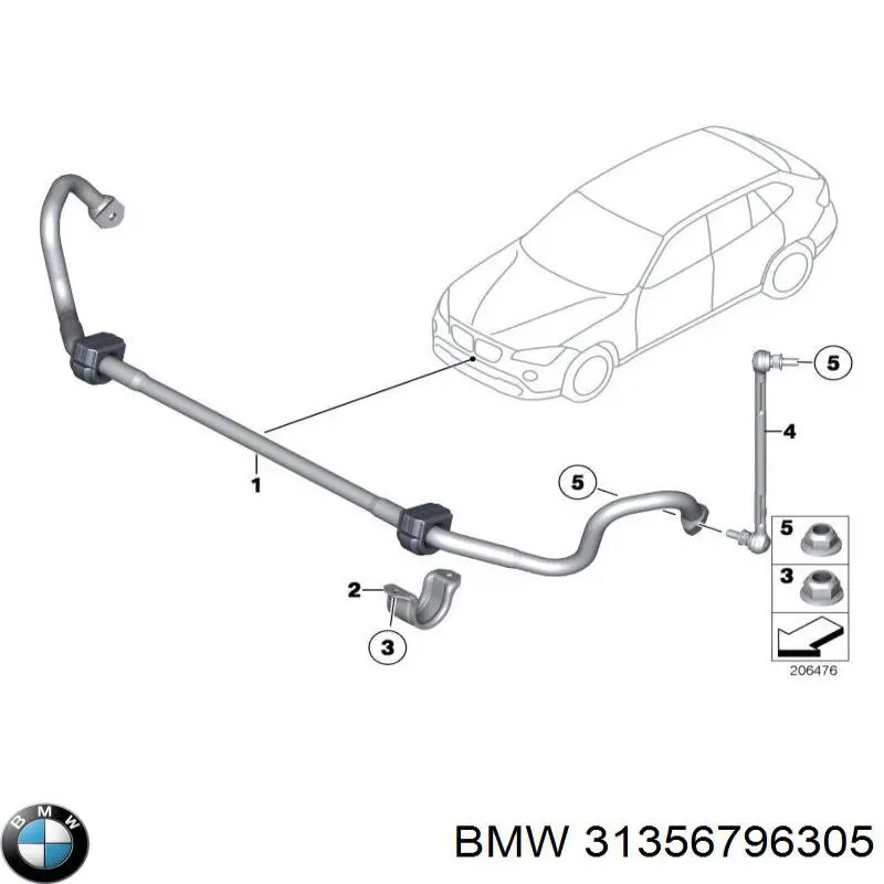 Stabilizator przedni do BMW 1  E81