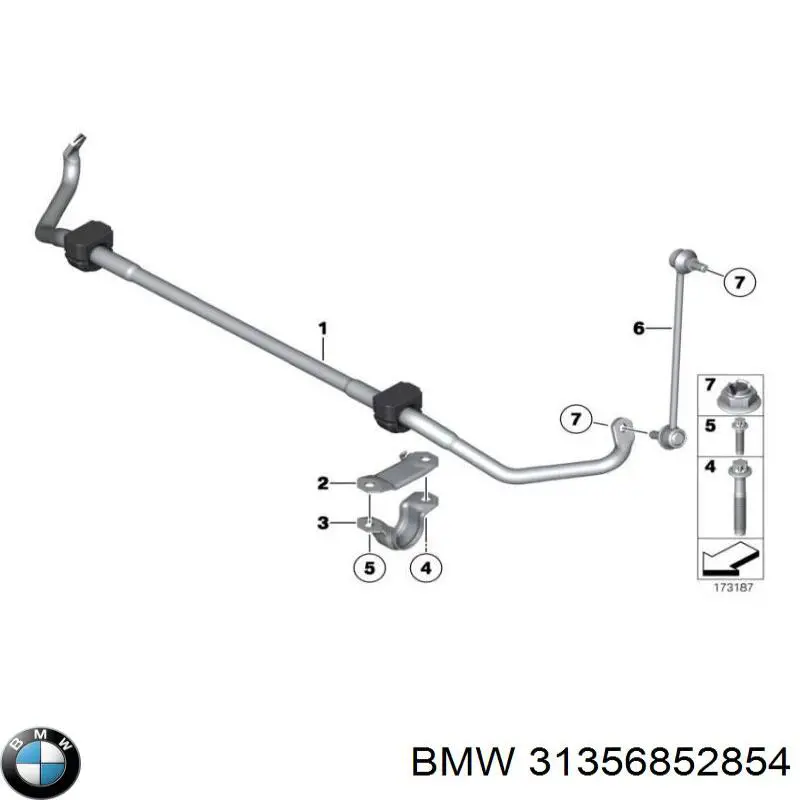 31356852854 BMW Stabilizator przedni
