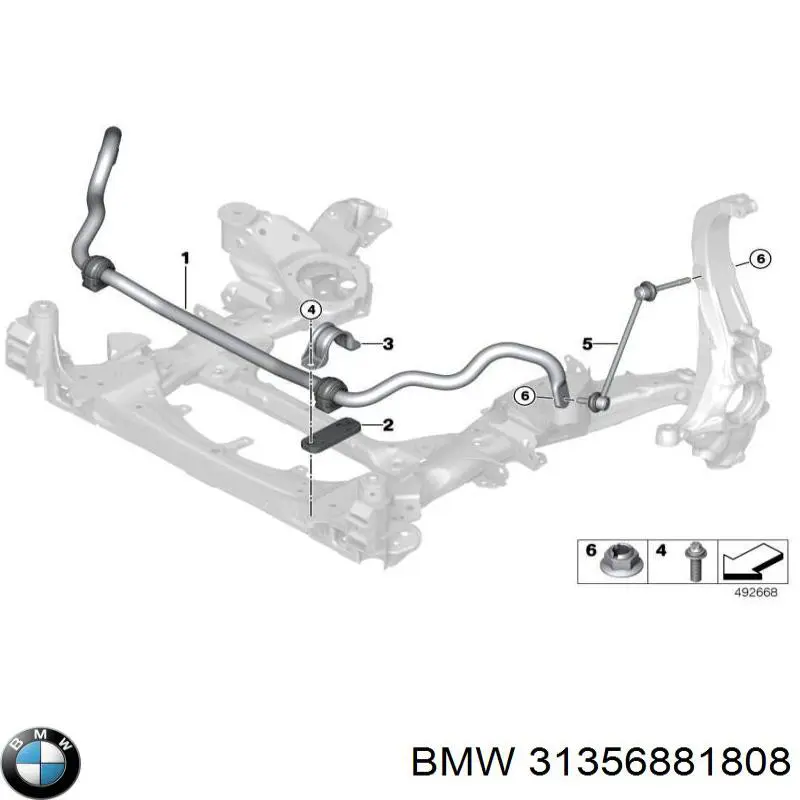 31356881808 BMW łącznik stabilizatora przedniego prawy