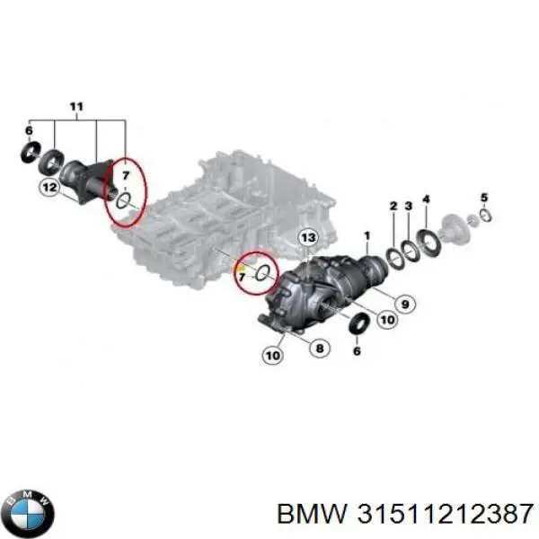 31511212387 BMW Uszczelniacz półosi mostu przedniego
