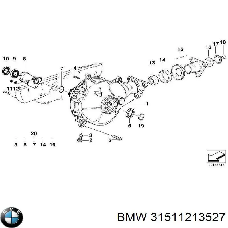 Do koszyka Uszczelniacz półosi mostu przedniego BMW 5  E34