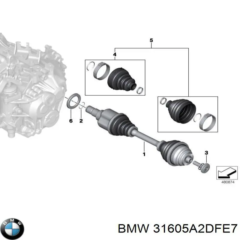 Do koszyka 31608661685 BMW Półoś napędowa przednia lewa