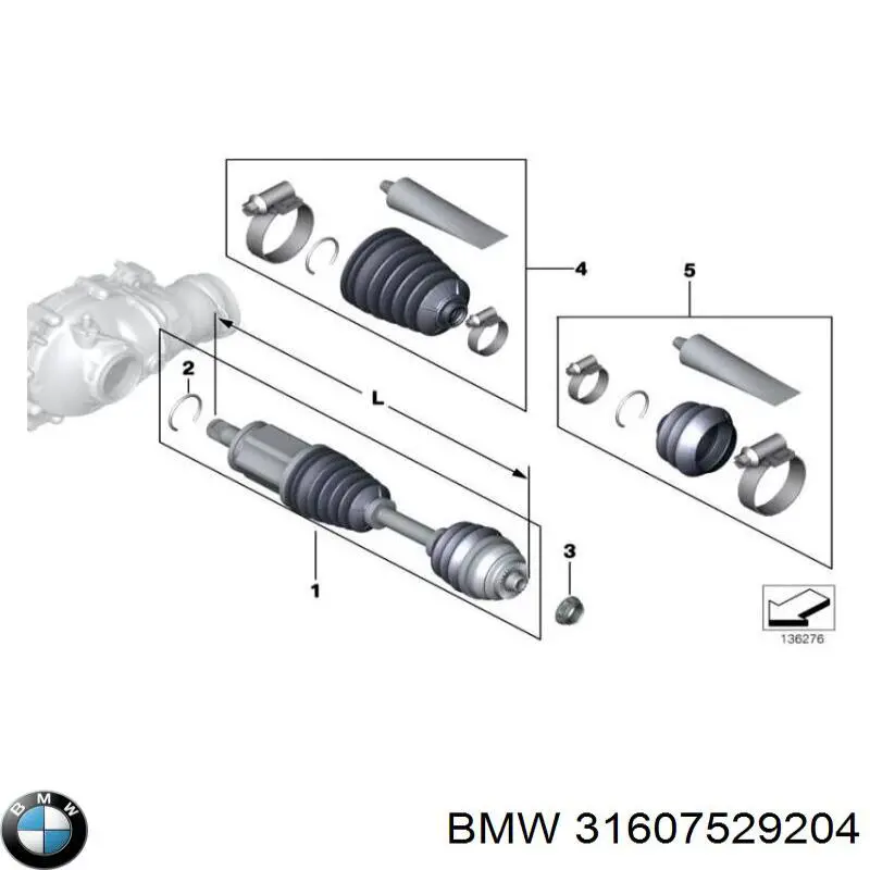 Do koszyka 31607529204 BMW Osłona przegubu homokinetycznego półosi przedniej wewnętrzna