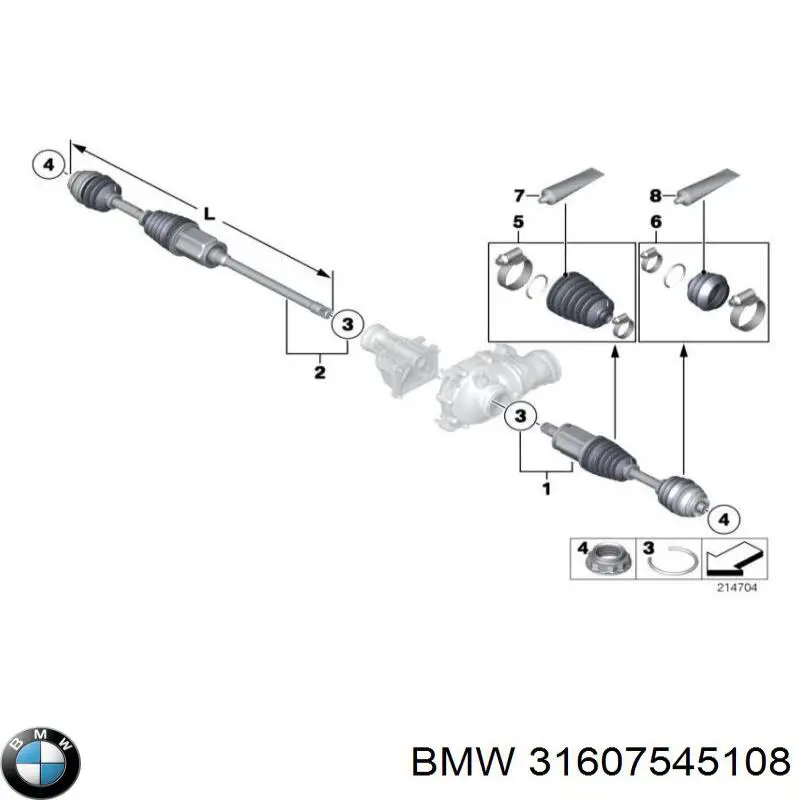 Do koszyka 31607545108 BMW Osłona przegubu homokinetycznego półosi przedniej zewnętrzna