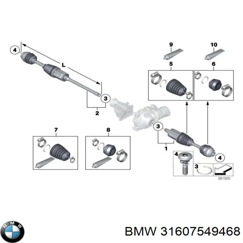 Do koszyka 31607549468 BMW Osłona przegubu homokinetycznego półosi przedniej zewnętrzna