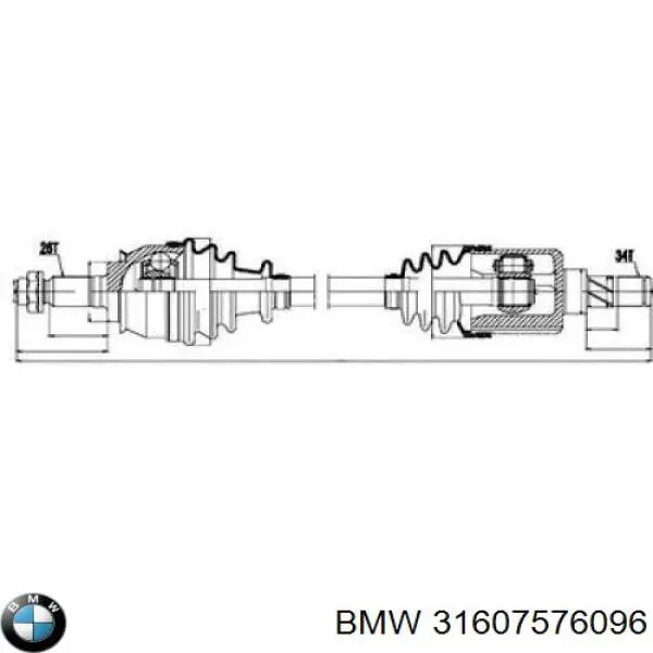 Do koszyka 31607576096 BMW Półoś napędowa przednia lewa