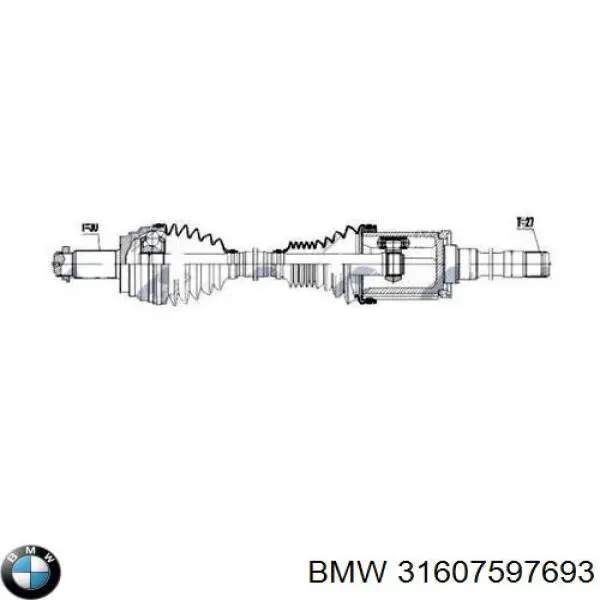 Półoś napędowa przednia lewa BMW 31607597693 cena, od 234,65 USD
