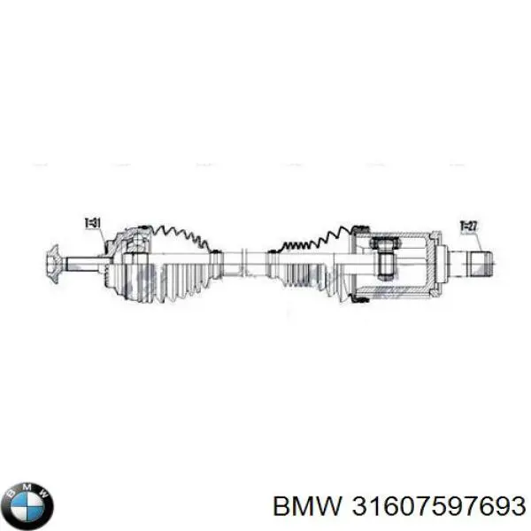Do koszyka 31607597693 BMW Półoś napędowa przednia lewa