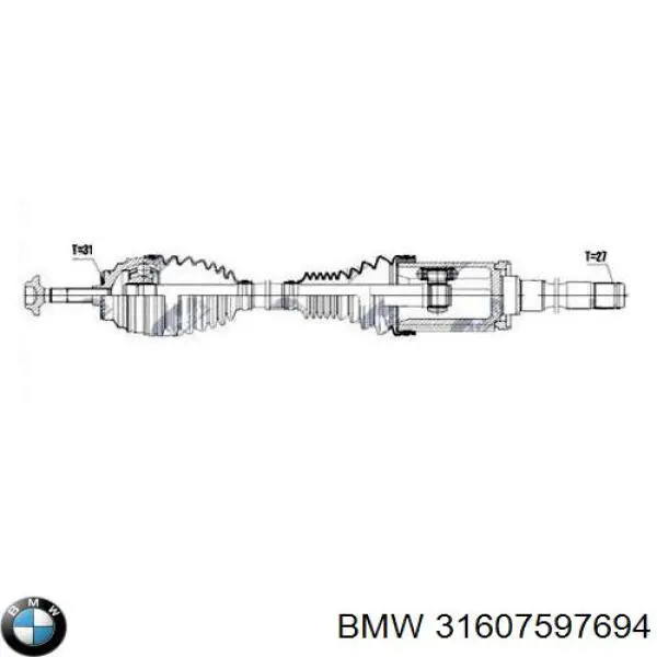 Do koszyka 31607597694 BMW Półoś napędowa przednia prawa