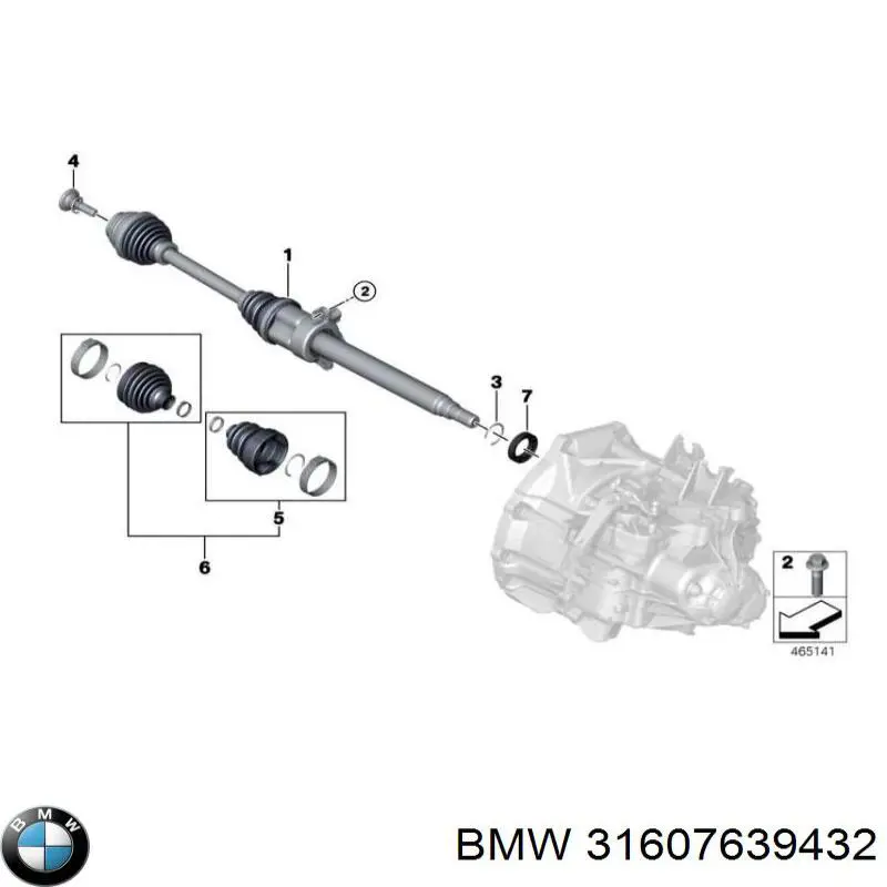Półoś napędowa przednia prawa BMW 31607639432 cena, od 118,01 USD