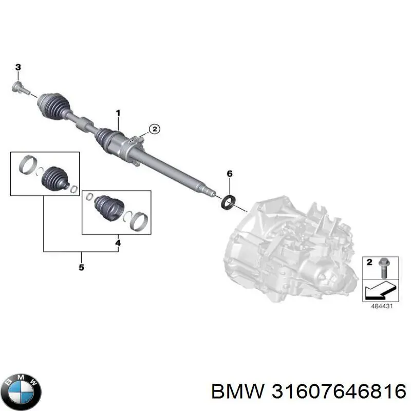 15540010 BMW Półoś napędowa przednia prawa