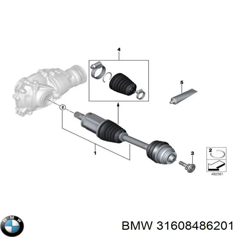 Półoś napędowa przednia lewa BMW 31608486201 cena, od 156,96 USD