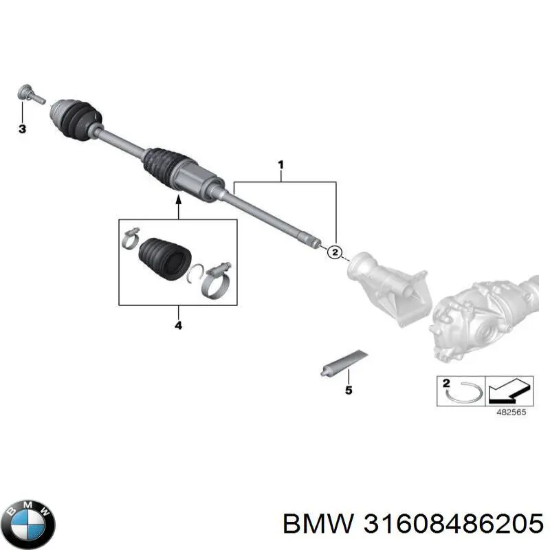 31608486205 BMW Półoś napędowa przednia prawa