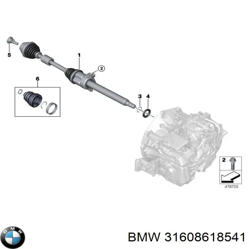 31608618541 BMW Osłona przegubu homokinetycznego półosi przedniej wewnętrzna