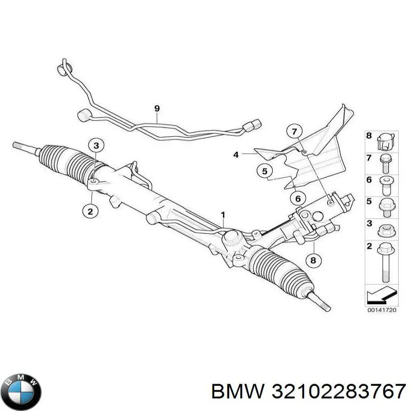 32102283767 BMW Listwa kierownicza (maglownica)