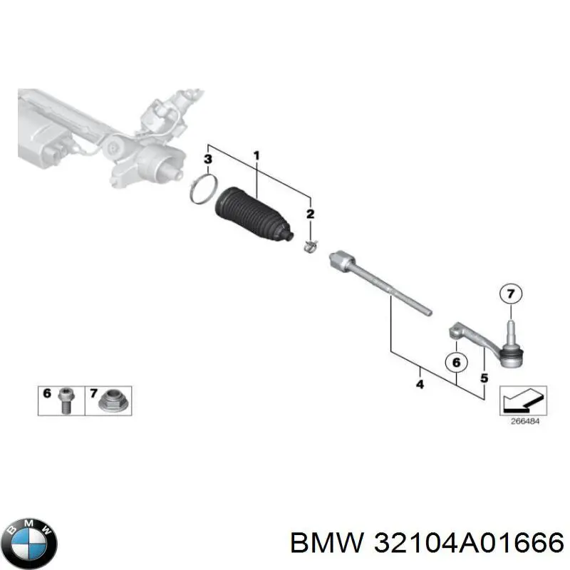 32104A01666 BMW końcówka drążka kierowniczego zewnętrzna