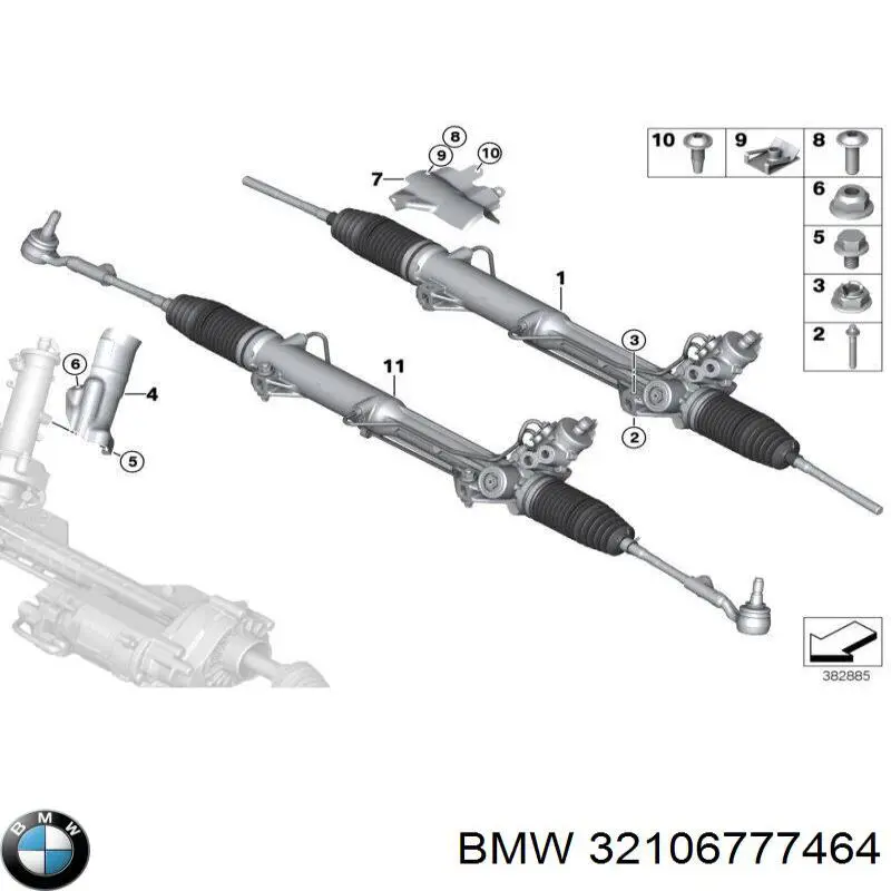 Listwa kierownicza (maglownica) BMW 32106777464 cena, od 818,32 USD