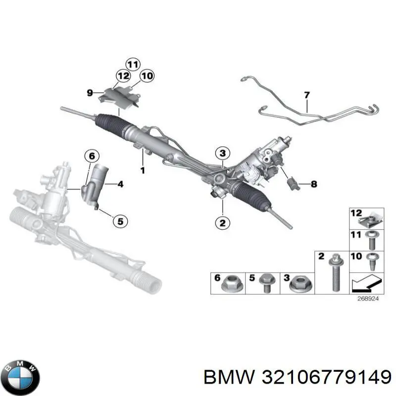 Listwa kierownicza (maglownica) BMW 32106779149 cena, od 29,48 USD