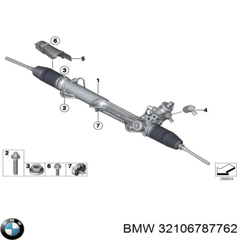 Listwa kierownicza (maglownica) BMW 32106787762 cena, od 381,48 USD