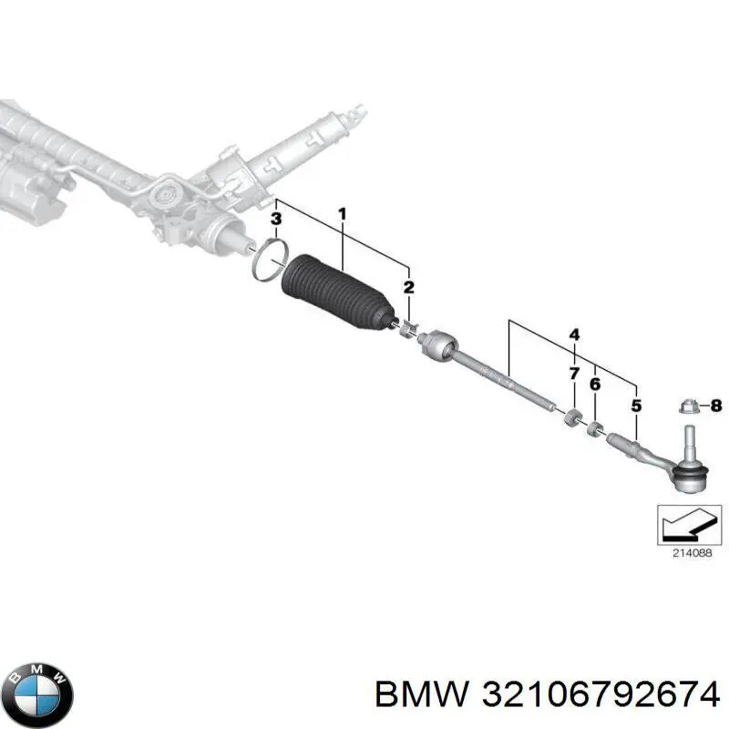 Do koszyka 32106792674 BMW Końcówka drążka kierowniczego zewnętrzna