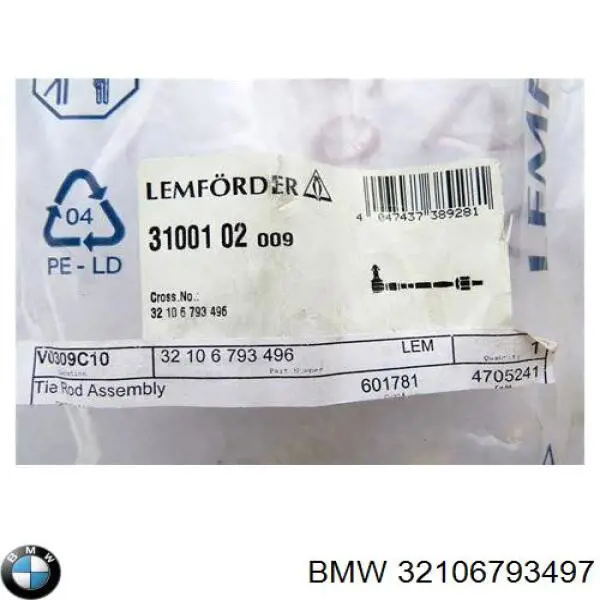 Końcówka drążka kierowniczego zewnętrzna BMW 32106793497 cena, od 26,90 USD