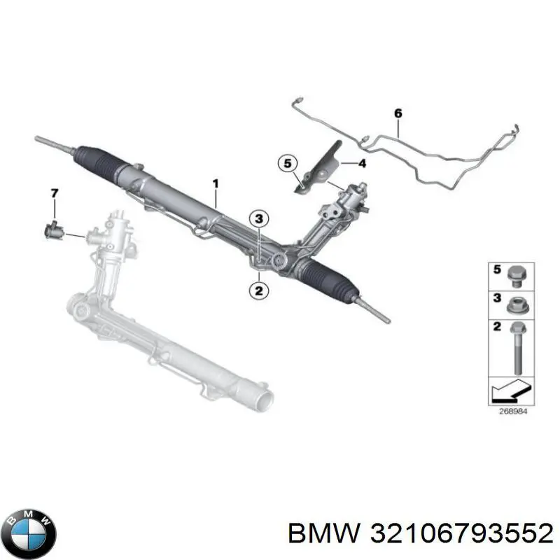32106793552 BMW listwa kierownicza (maglownica)