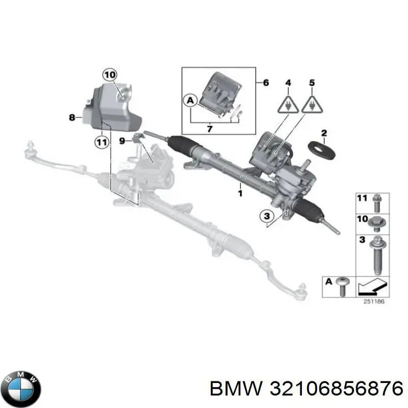 Listwa kierownicza (maglownica) BMW 32106856876 cena, od 194,09 USD