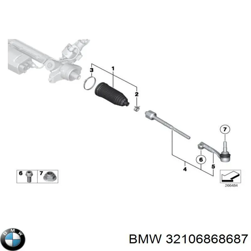 32106868687 BMW końcówka drążka kierowniczego zewnętrzna