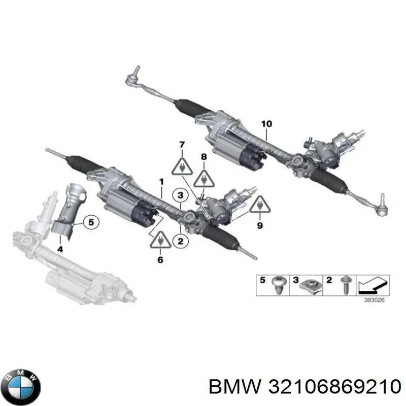 Listwa kierownicza (maglownica) BMW 32106869210 cena, od 1003,52 USD