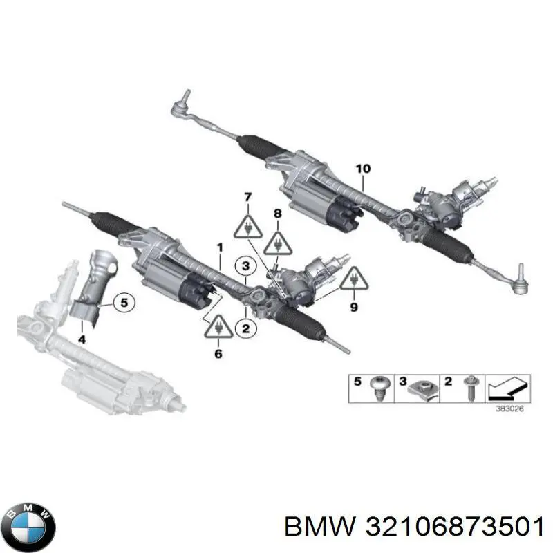 32106873501 BMW Listwa kierownicza (maglownica)