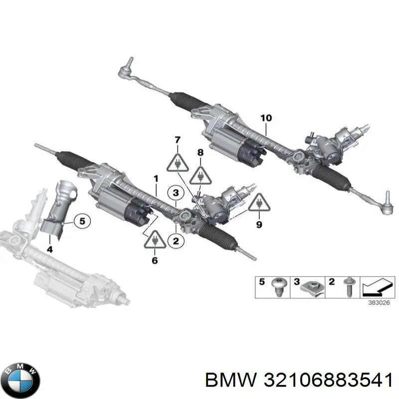 Listwa kierownicza (maglownica) BMW 32106883541 cena, od 18,66 USD