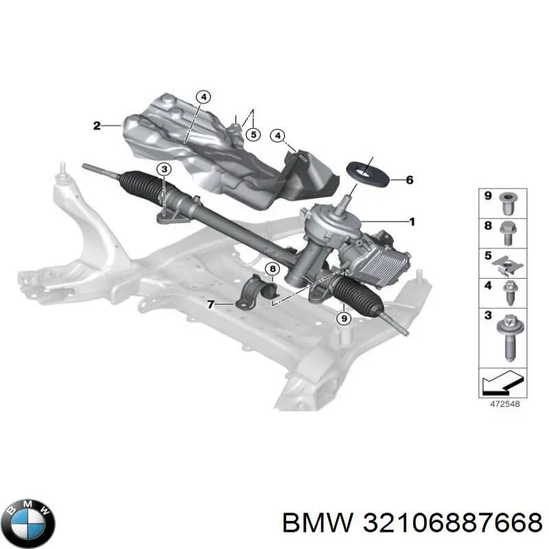 32106887668 BMW Listwa kierownicza (maglownica)