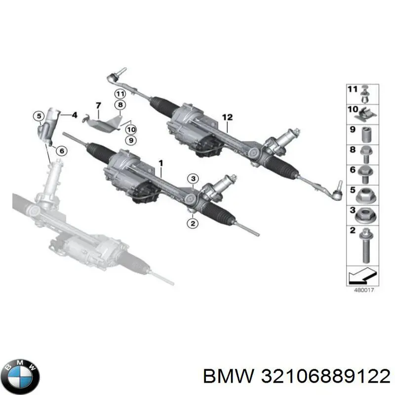 Listwa kierownicza (maglownica) BMW 32106889122 cena, od 874,66 USD