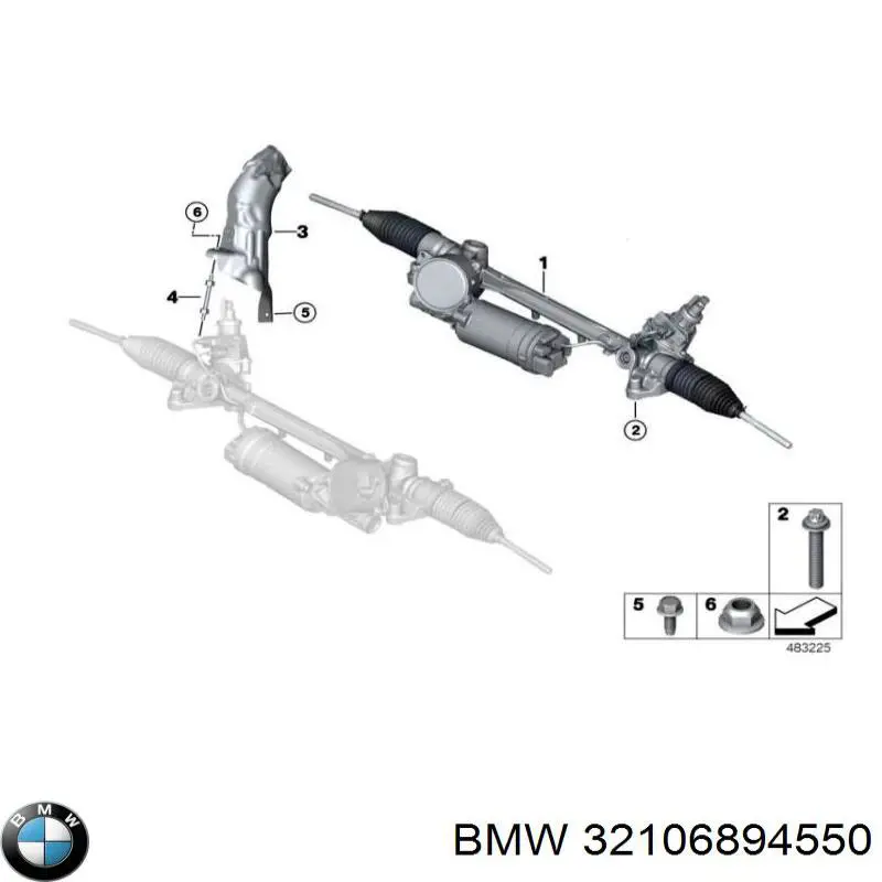 32106894550 BMW Listwa kierownicza (maglownica)