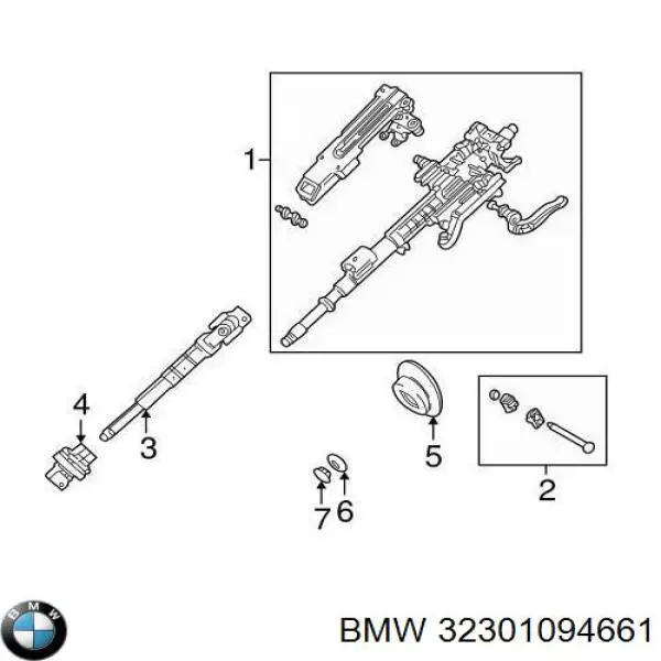 Kolumna (wał) kierownicza (kierownicy) BMW 32301094661 cena, od 83,43 USD