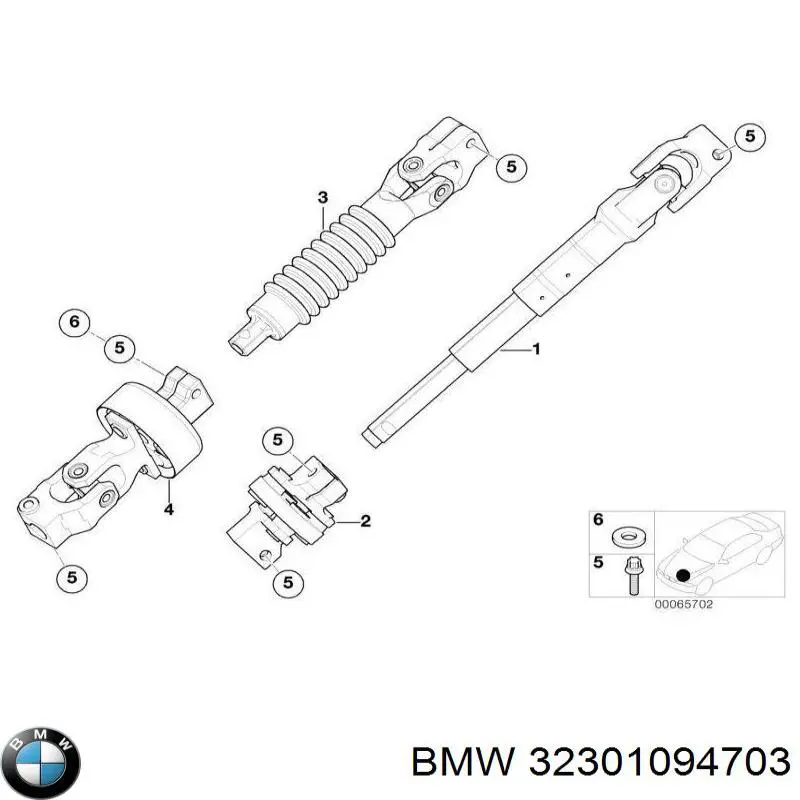 Przegub wału kolumny kierowniczej BMW 32301094703 cena, od 68,69 USD