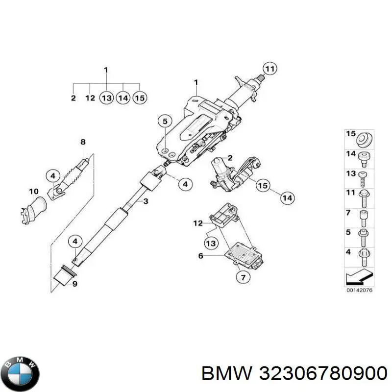 32306780900 BMW wał cardana kolumny kierowniczej dolny